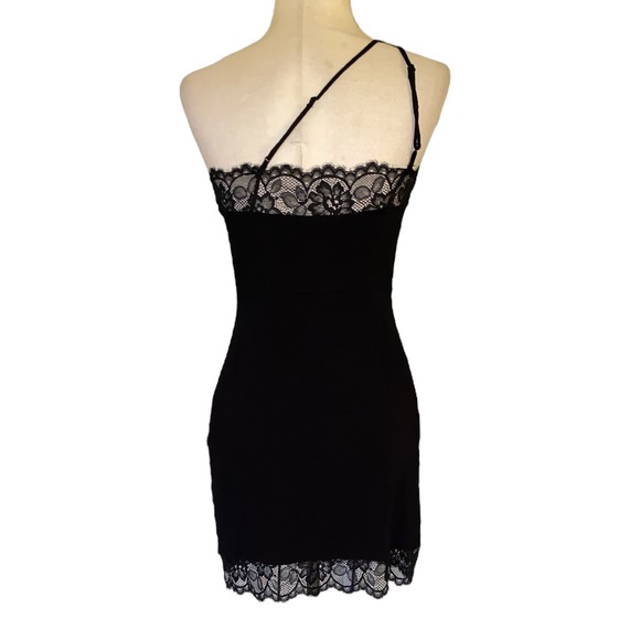 Free People Premonitions Black Fringe Lace Trim Hem Slip Bodycon Dress - S - Picture 9 of 15